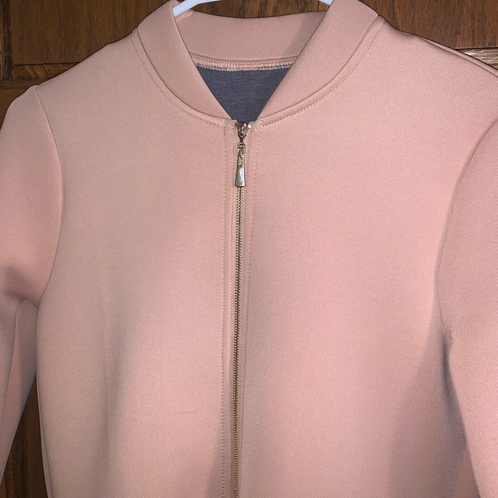 High low zip up jacket